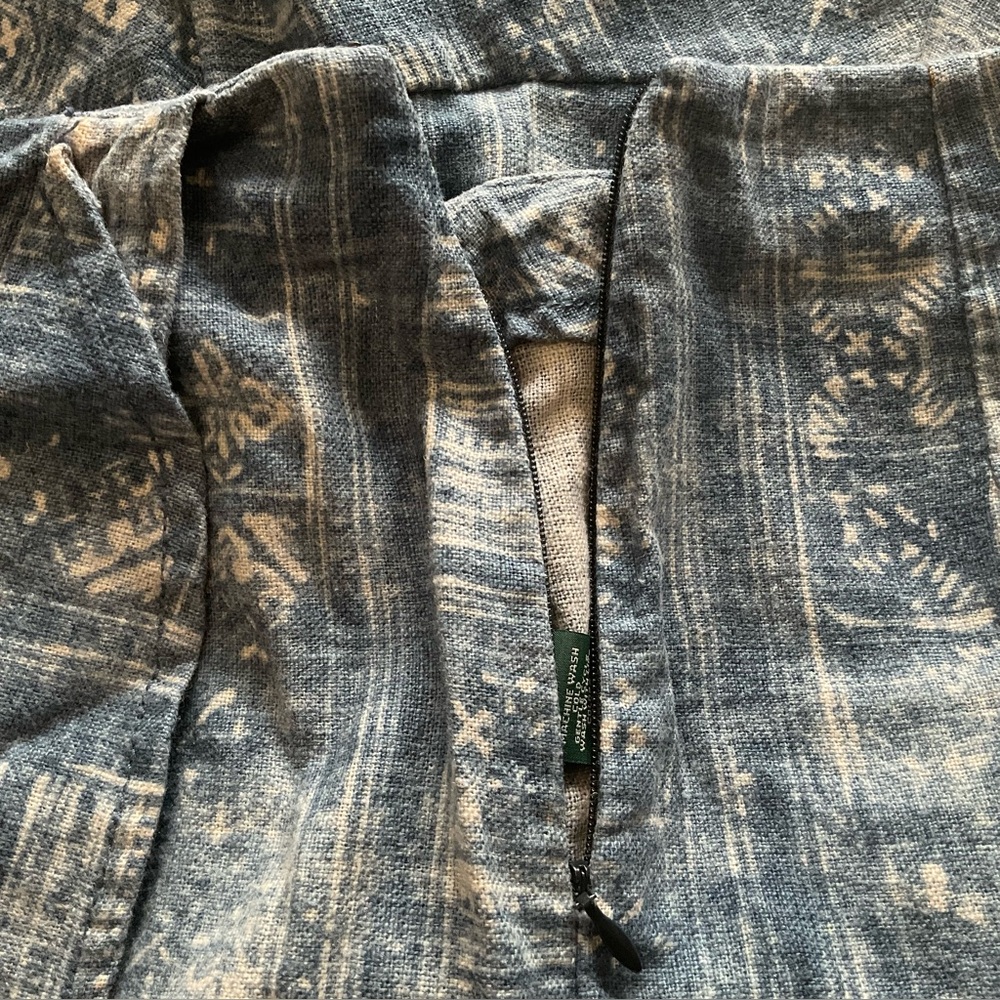 LRL Lauren Jeans Co. Ralph Lauren Skirt Indigo Linen Blend Ruffle Tiered Size 2 - Picture 6 of 9
